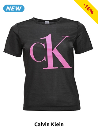 Calvin Klein Damen T-Shirt mit Logo, schwarz