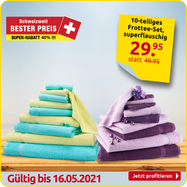 10-teiliges Frottee-Set, superflauschig, violett/lila