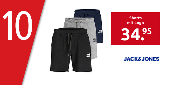 JACK & JONES Shorts mit Logo, schwarz