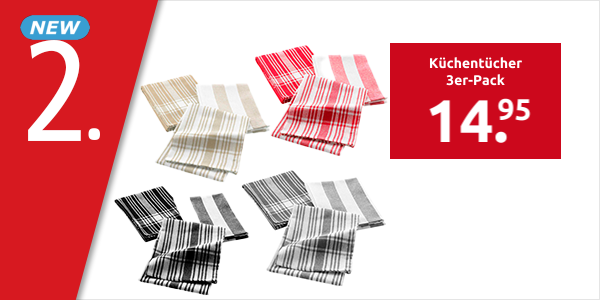 Küchentücher, 3er-Pack, 50 x 70 cm, beige