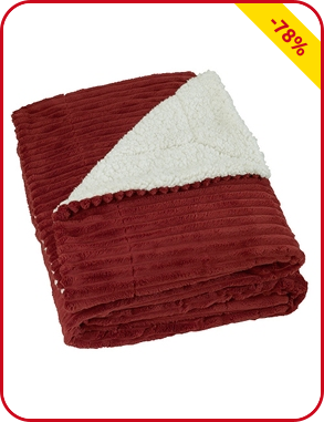 Fleecedecke «Wave», weinrot