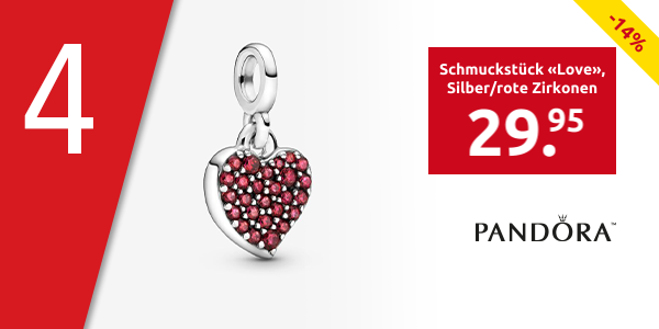 Pandora Schmuckstück «Love», Silber/rote Zirkonen