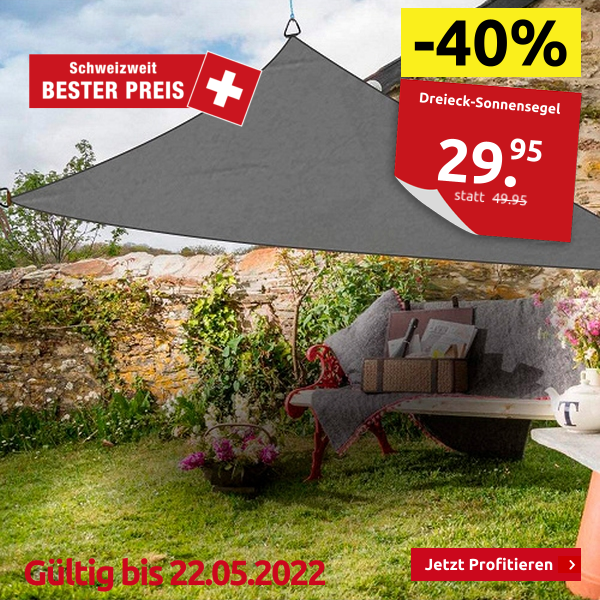 Dreieck-Sonnensegel 3,6 m, grau