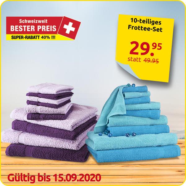 10-teiliges Frottee-Set, superflauschig, violett/lila