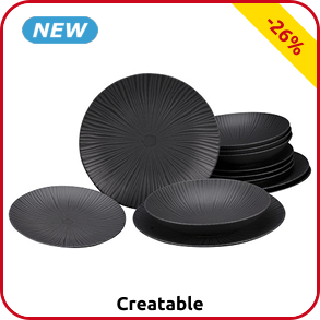 Tafelservice «Vesuvio», 12-teilig, 4 Personen, schwarz/grau