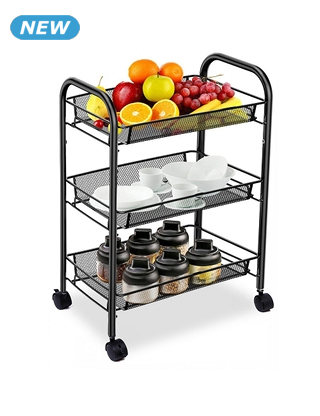 Aufbewahrungswagen mit Körben, 65x45x26 cm, schwarz