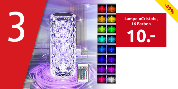 Lampe «Cristal», 16 Farben, H 19,5 cm