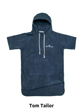 TOM TAILOR Bademantel «Tom» aus reiner Baumwolle, marine