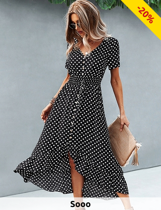 Kleid «Allure», schwarz/weiss gepunktet