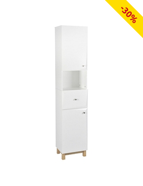 Badschrank «Line» weiss, B 34 cm