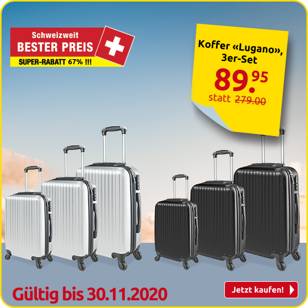 Koffer «Lugano», 3er-Set, grau