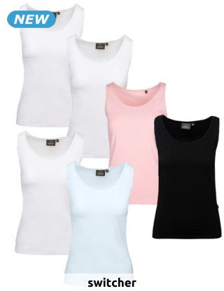 switcher Tank Tops «Helen», 2er-Pack, weiss + hellblau