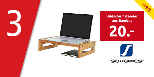 SONGMICS Bildschirmständer aus Bambus