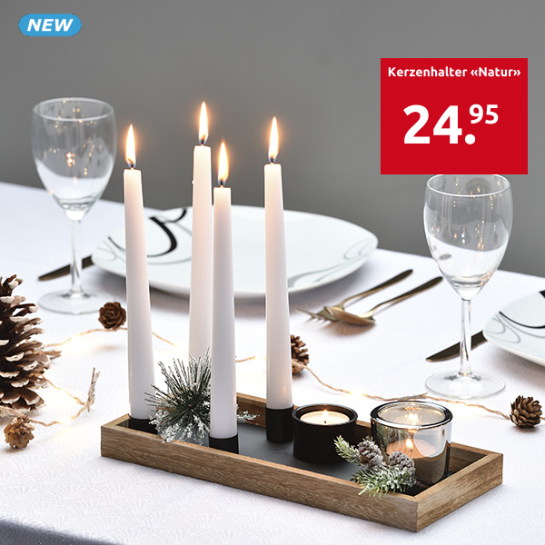 Kerzenhalter «Natur», 31 x 14,5 x 8 cm