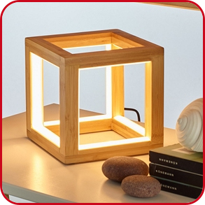 Lampe LED «Cube» aus Bambus