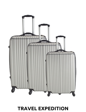 TRAVEL EXPEDITION Kofferset «Locarno», 3-teilig, H 57/67/77 cm, light, grau