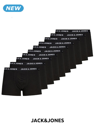 JACK&JONES Boxer «Solid», 10er-Pack, schwarz