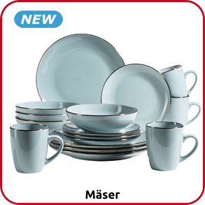 Mäser Kombi-Service «Metallic Rim», blau, 16-teilig, 4 Personen