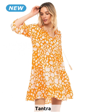 tANtRA Kleid «Fraîcheur», gelb/weiss