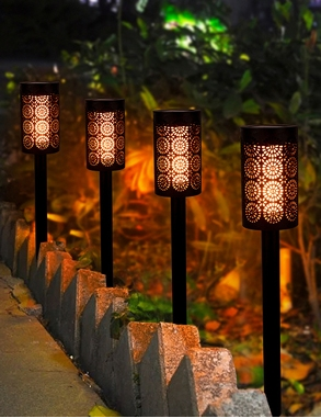 Solarlampe «Torche», 4 Stück, mit Erdspiess