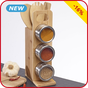 Utensilien-/Gewürzset aus Bambus, 7-teilig