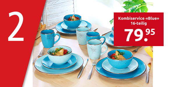 Kombiservice «Blue» für 4 Personen, 16-teilig