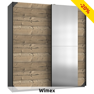 Kleiderschrank 2-türig «Carl», L 180 x H 198 x T 64 cm, holz/schwarz