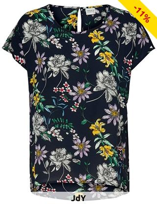 JACQUELINE de YONG Stretchiges Top, blau/bedruckt