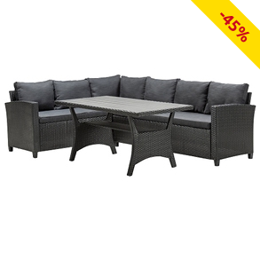 Gartenset «Porto, Sofas + Tisch, grau