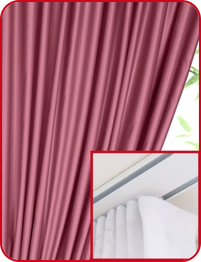 Vorhang «Clic» aus Satin, rosa