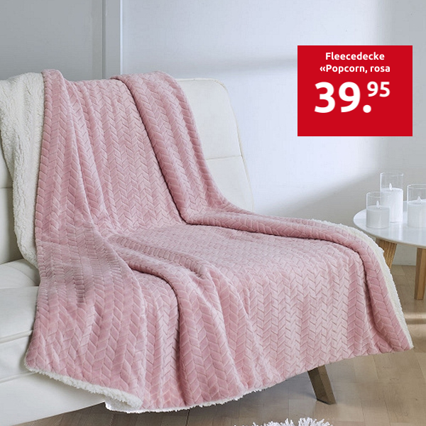 Fleecedecke «Popcorn, rosa