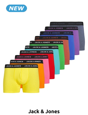 JACK&JONES Boxershorts, 10er-Pack, blau/rot/grün