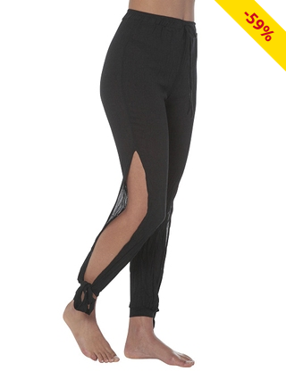 Hose, mit seitlichem Schlitz, schwarz