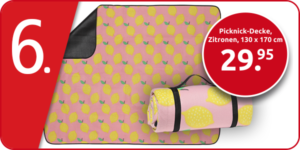 Picknick-Decke, Zitronen, 130 x 170 cm