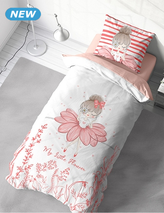 Duvetbezug «My little flower» 160 x 210 cm + Pfulmenbezug 65 x 100 cm
