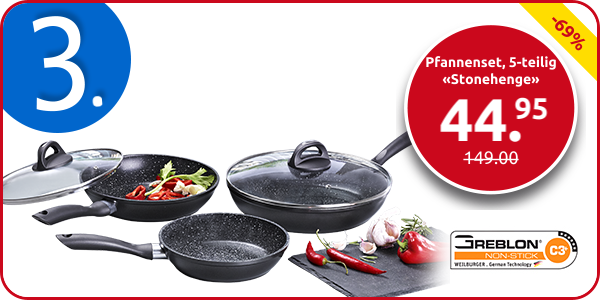 Pfannenset «Stonehenge», 5-teilig