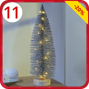 Tanne H 43 cm, 25 LED, silberfarben