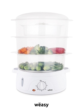 wëasy Dampfgarer «Vege8», 3 Niveaus, stapelbar, 9 l