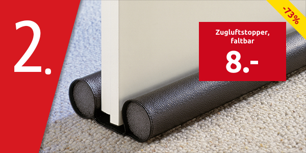 Zugluftstopper, faltbar, 80 x 3,8 x 13 cm
