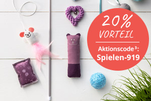 20 % auf Katzen und Hundespielzeug
