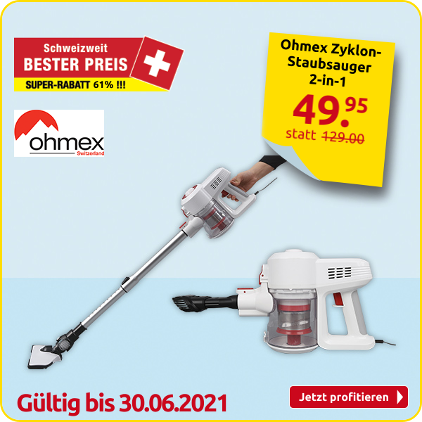 Ohmex Zyklon-Staubsauger 2-in-1, VCL-6080MOP