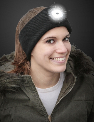 Stirnband mit LED, schwarz