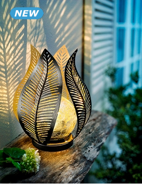 LED-Solarlampe «Blütenblatt», Ø18,5xH18 cm