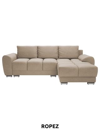 ROPEZ Schlaf-Ecksofa «Azzur», 256 x 175 cm, beige