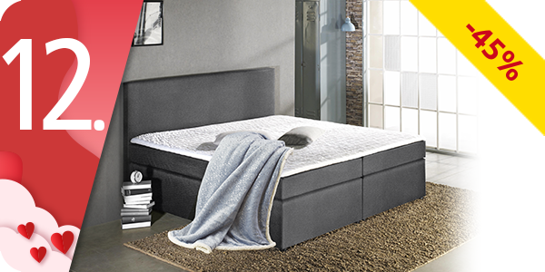 Boxspring-Bett «Grey 2», feste Matratze, 160 x 200 cm, anthrazit
