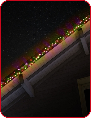 Lichterkette 2 Farbe, 300 LED, 30 m, weiss/mehrfarbig