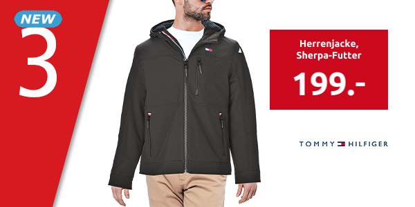 TOMMY HILFIGER Herrenjacke, Sherpa-Futter, schwarz