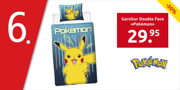 Garnitur Double Face «Pokémon» 160 x 210 cm + 65 x 100 cm