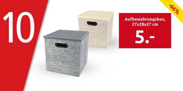 Aufbewahrungsbox, 27x28x27 cm, mit Deckel, silberfarben