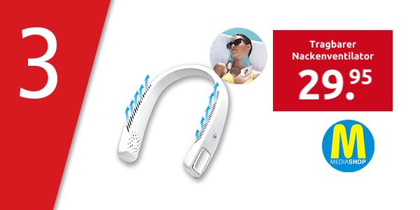 Tragbarer Nackenventilator «Cool 2 Go», Länge verstellbar 15 - 42 cm